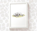 Elephant Sleeping Nursery Print