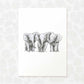 Triplet Baby Shower Gift Safari Jungle Nursery Decor Animal Wall Art Elephant Print Newborn Gender Neutral