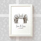 Personalized Elephant Couple A4 Framed Print Featuring Newlywed Names And Date For A Unique Wedding Gift