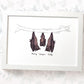 White framed A4 bat family portrait with personalised names for the perfect birthday gift for mum