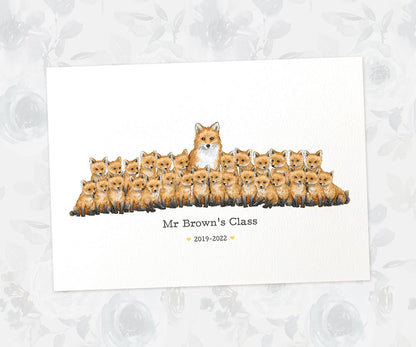 Personalised Amazing Teacher Gifts Homemade Ideas Nursery Thank You Presents Headteacher Retirement Fox Custom Animal Prints