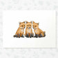 Foxes Woodland Animal Nursery Print for Triplets