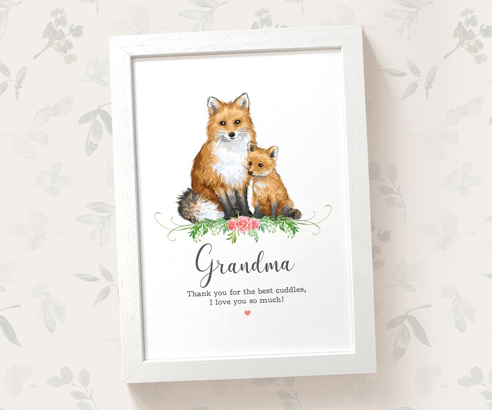 Thank You Personalised Name Gift Animal Prints Fox Wall Art Custom Teacher Mum Best Friend Present