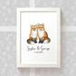 Personalized Fox Couple A3 Framed Print Featuring Names And Date For A Memorable 50th Anniversary Gift For Parents