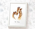 Personalised Giraffe Family of Two Print 1A1B