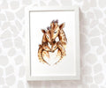 Giraffe Family of Four Safari Animal Nursery Print