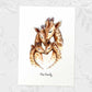 Giraffe family art print personalised with a message for a special mothers day present