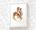 Giraffe Family of Three Safari Animal Nursery Print