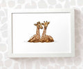 Giraffes Safari Animal Nursery Print for Twins
