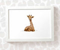 Giraffe Safari Animal Nursery Print