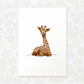 Safari Nursery Prints New Baby Shower Gift Boy Girl Giraffe Animal Wall Art Set Playroom Decor