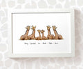 Personalised Giraffe Family Portrait