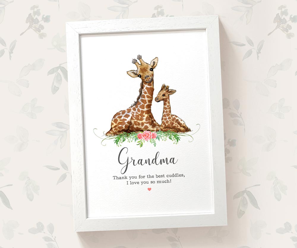 Thank You Personalised Name Gift Animal Prints Giraffe Wall Art Custom Teacher Mum Best Friend Present