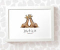 Personalised Giraffe Wedding Anniversary Print