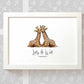 Personalized Giraffe Couple A3 Framed Print Featuring Names And Date For A Memorable 50th Anniversary Gift For Parents