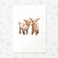 Twin Goat Farm Animals Nursery Art Print | Children's Wall Art