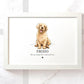 Golden Retriever  Dog Poster Pet Portrait Memorial Loss Birthday Christmas Gift Name Sign Custom Framed Print