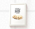 Golden Retriever Sleeping Print "Home Sweet Home"