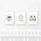 Bird Nursery Prints New Baby Shower Gift Girl Grey Penguin Wall Art Set Playroom Decor UK