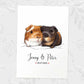 Two Guinea Pigs A3 Unframed Art Print Personalized With Names And Date For A Heartwarming Valentines Day Gift
