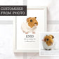 Guinea pig art print in A3 white wood frame with personalised fur colours and pet name