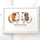 Rough coat guinea pigs illustrated print in A4 frame with personalised pet names and message