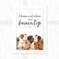 A4 illustrated art print with quote "A house is not a home without guinea pigs"