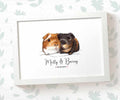 Personalised Guinea Pig Couple Anniversary Print