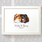 Personalized Guinea Pig Couple A3 Framed Print Featuring Names And Date For A Memorable 50th Anniversary Gift For Parents