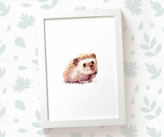 Hedgehog Woodland Animal Nursery Print
