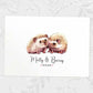 Two Hedgehogs A4 Unframed Print Customized With Names And Date For A Thoughtful Valentines Day Gift