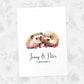 Two Hedgehogs A3 Unframed Art Print Personalized With Names And Date For A Heartwarming Valentines Day Gift