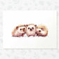 Hedgehogs Woodland Animal Nursery Print for Triplets