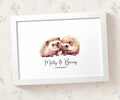Personalised Hedgehog Wedding Anniversary Print