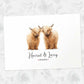 Two Highland Cows A3 Unframed Art Print Personalized With Names And Date For A Heartwarming Valentines Day Gift
