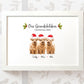 Babys First Christmas Gift Highland Cow Family Portrait Scottish Personalised Decoration Names Print Frame A4 A3