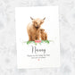 Thank You Personalised Name Gift  Prints Highland Cow Wall Art Custom Mothers Day Daughter Love Grandma
