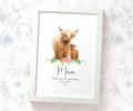 Highland Cow Personalised Thank You Print