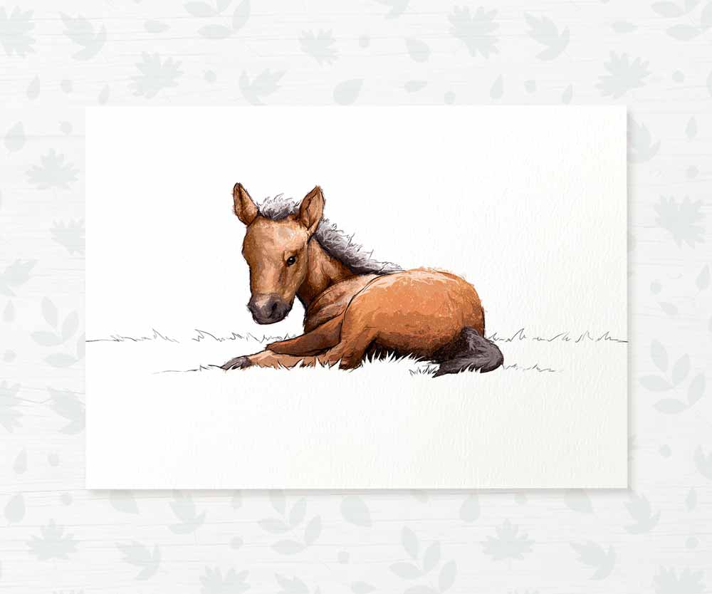 Horse Farm Animals Nursery Art Print | Children's Wall Art