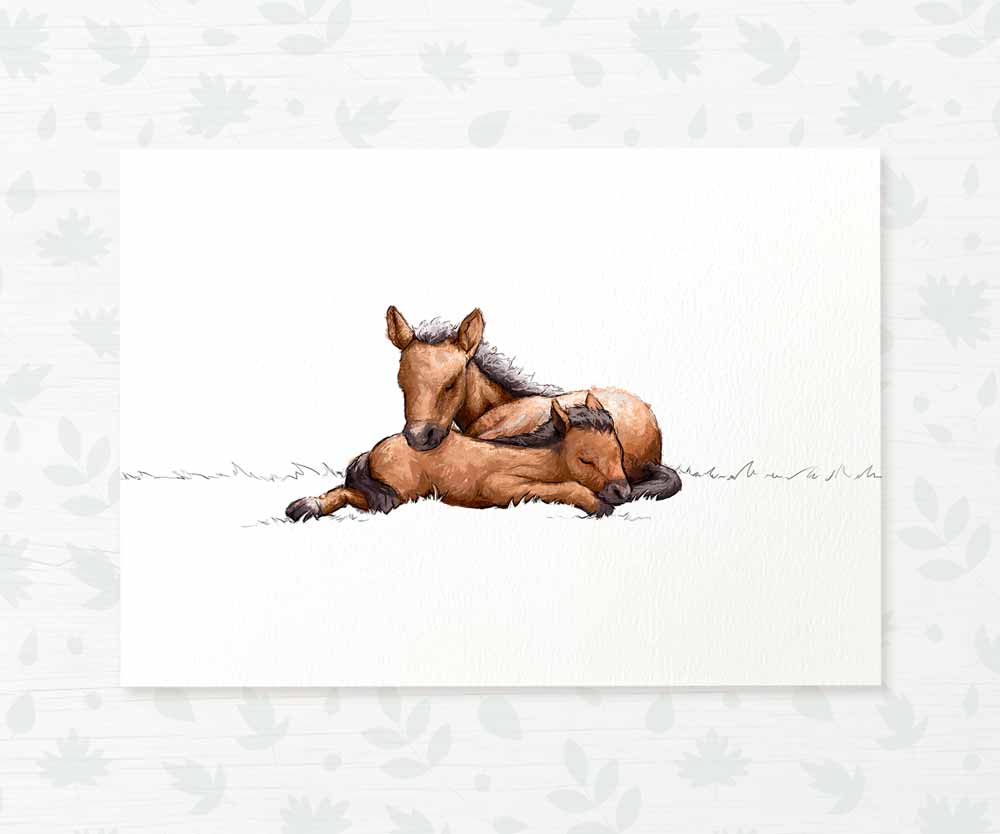 Farm Animal Nursery Prints Twin New Baby Shower Gift Ideas Horse Wall Art Set Playroom Decor