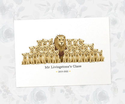 Personalised Amazing Teacher Gifts Homemade Ideas Nursery Thank You Presents Headteacher Retirement Lion Custom Animal Prints