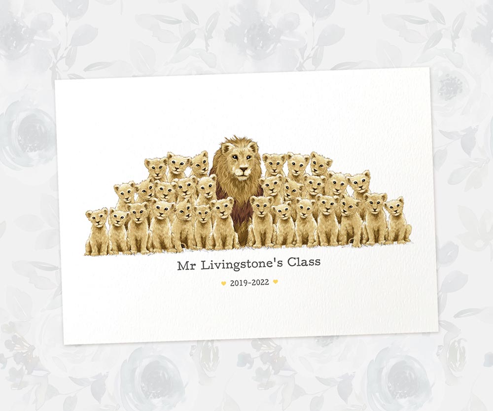 Personalised Amazing Teacher Gifts Homemade Ideas Nursery Thank You Presents Headteacher Retirement Lion Custom Animal Prints