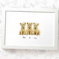 Three baby lions A3 family print with names beneath for a unique baby shower gift
