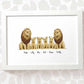 Animal Family Name Personalised Gift Prints Lion Wall Art Custom Birthday Anniversary Baby Nursery Mothers Grandparents