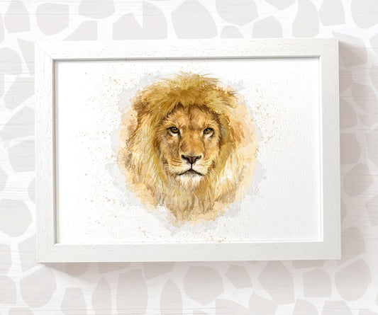 New Baby Gift Safari Nursery Decor Childrens Animal Wall Art Lion Print Playroom Newborn First Birthday