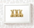Lions Safari Animal Nursery Print for Triplets