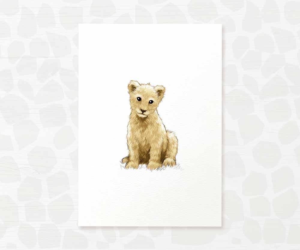 Safari Nursery Prints New Baby Shower Gift Boy Girl Lion Animal Wall Art Set Playroom Decor