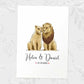 Two Lions A4 Unframed Print Customized With Names And Date For A Thoughtful Valentines Day Gift