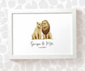 Personalised Lion Wedding Anniversary Print