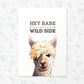 Llama Print "Hey babe, take a walk on the wild side"